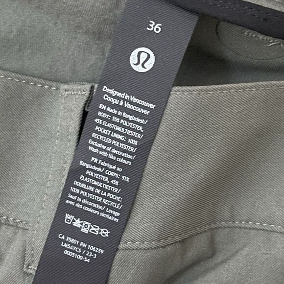 LULULEMON Slim-Tapered Trouser Pants Size 36 Army Green NEW Casual Career Basic - Picture 9 of 12